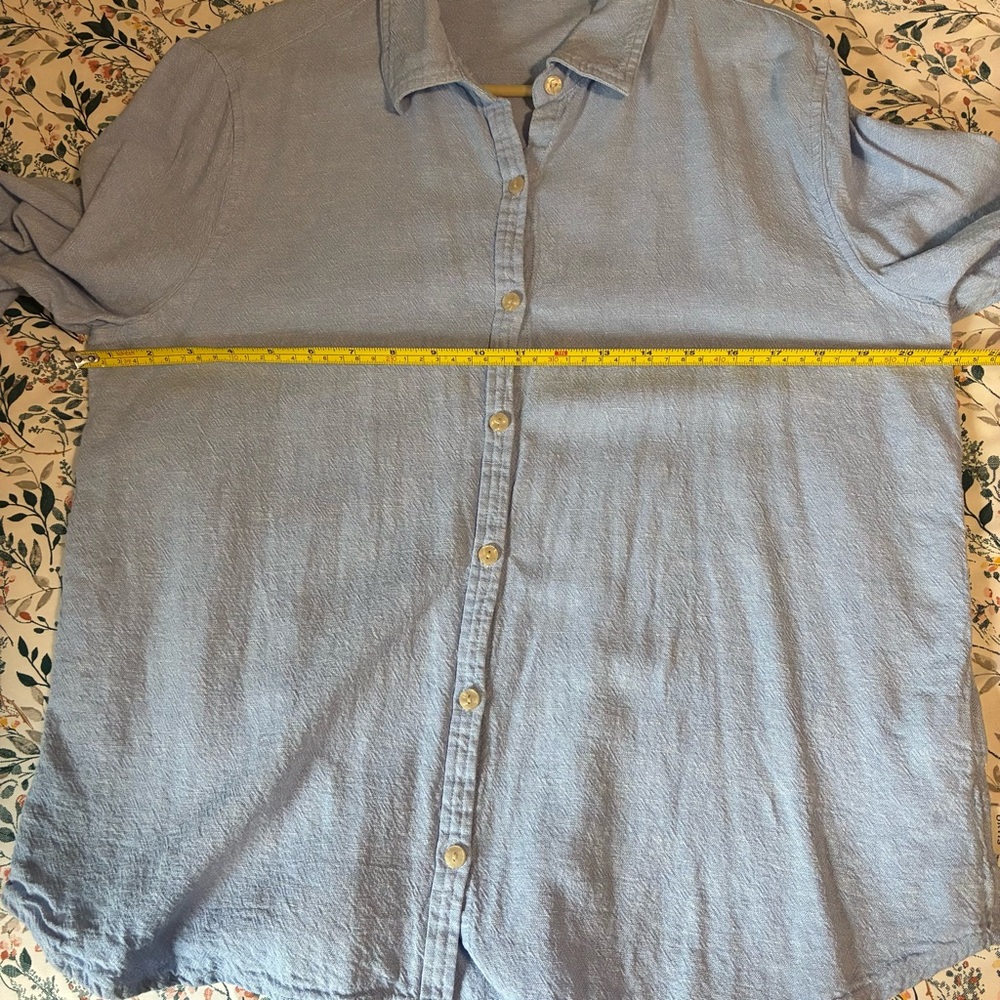 Orvis Light Blue Linen Blend Button-Up Women’s Shirt Size Large Lightweight - Picture 9 of 10